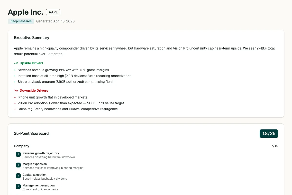 Deep Research report screenshot